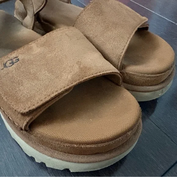UGG Golden Star Chestnut Suede Adjustable Strap Sandals - Picture 4 of 4